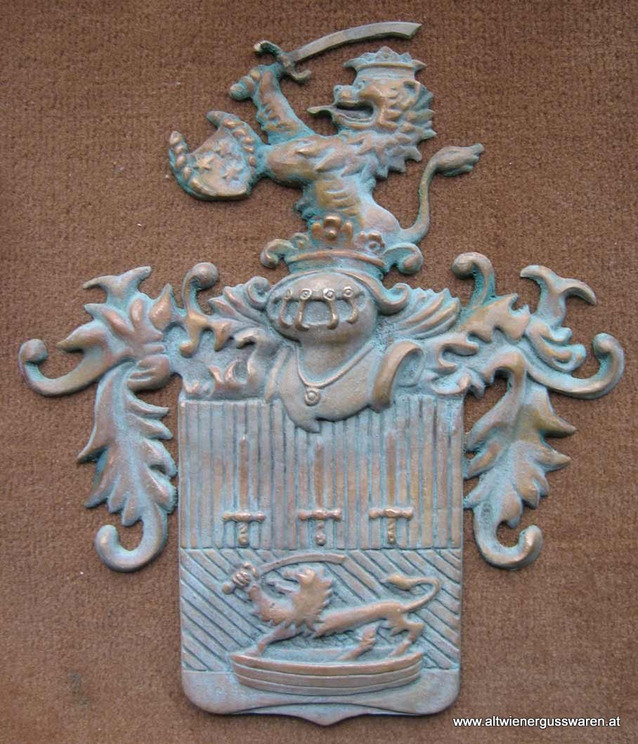 Wappen Bronzeguss patiniert 
