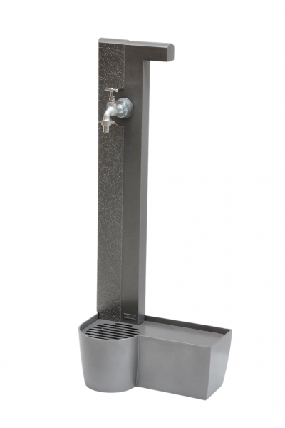 Moderner Standbrunnen aus Aluminium - Grau